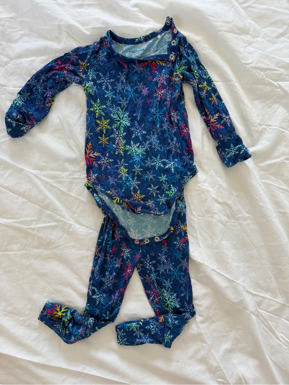 Muse threads Long-Sleeve Navy Snowflake set 12-24 months